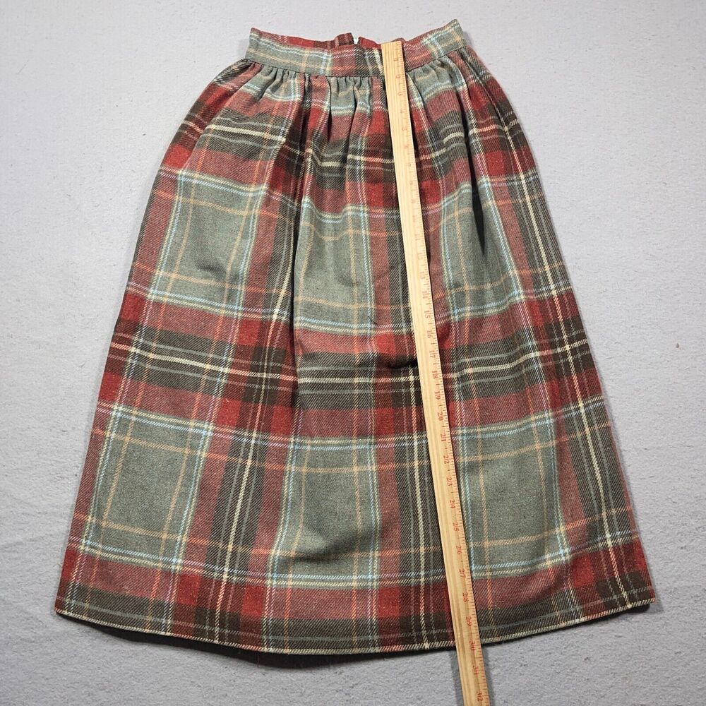 Vintage Skirt Womens 7/8 Red Plaid Maxi Modest Classic‎ Preppy Union Made - Picture 2 of 10